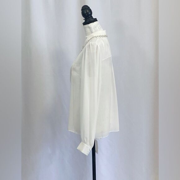 Self-Portrait Chiffon Rhinestone Detail Top size 10 - Picture 11 of 14